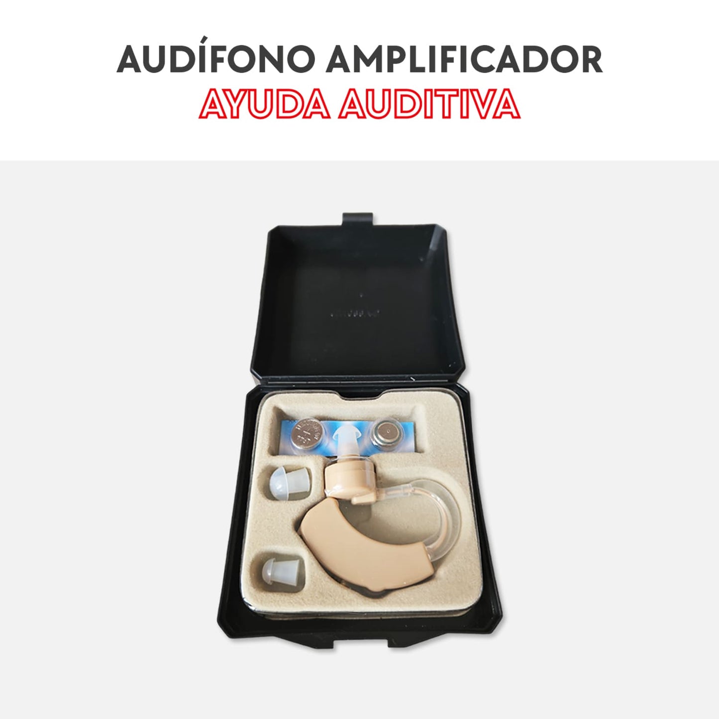 Audífono amplificador ayuda auditiva