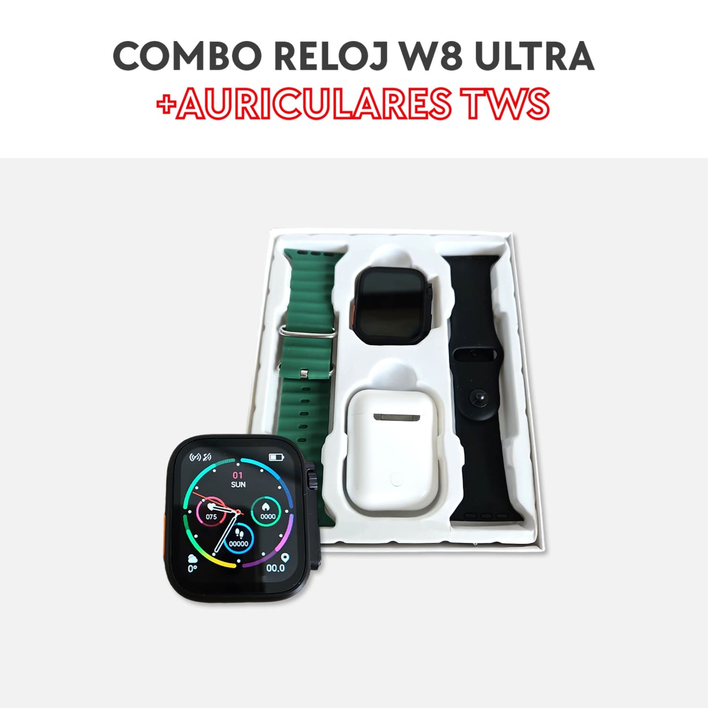 Combo reloj w8 ultra + auriculares tws
