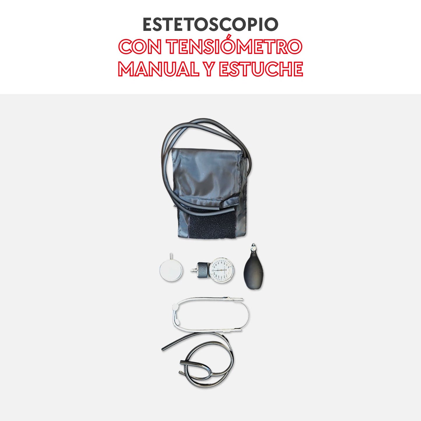 Estetoscopio con tensiómetro manual y estuche