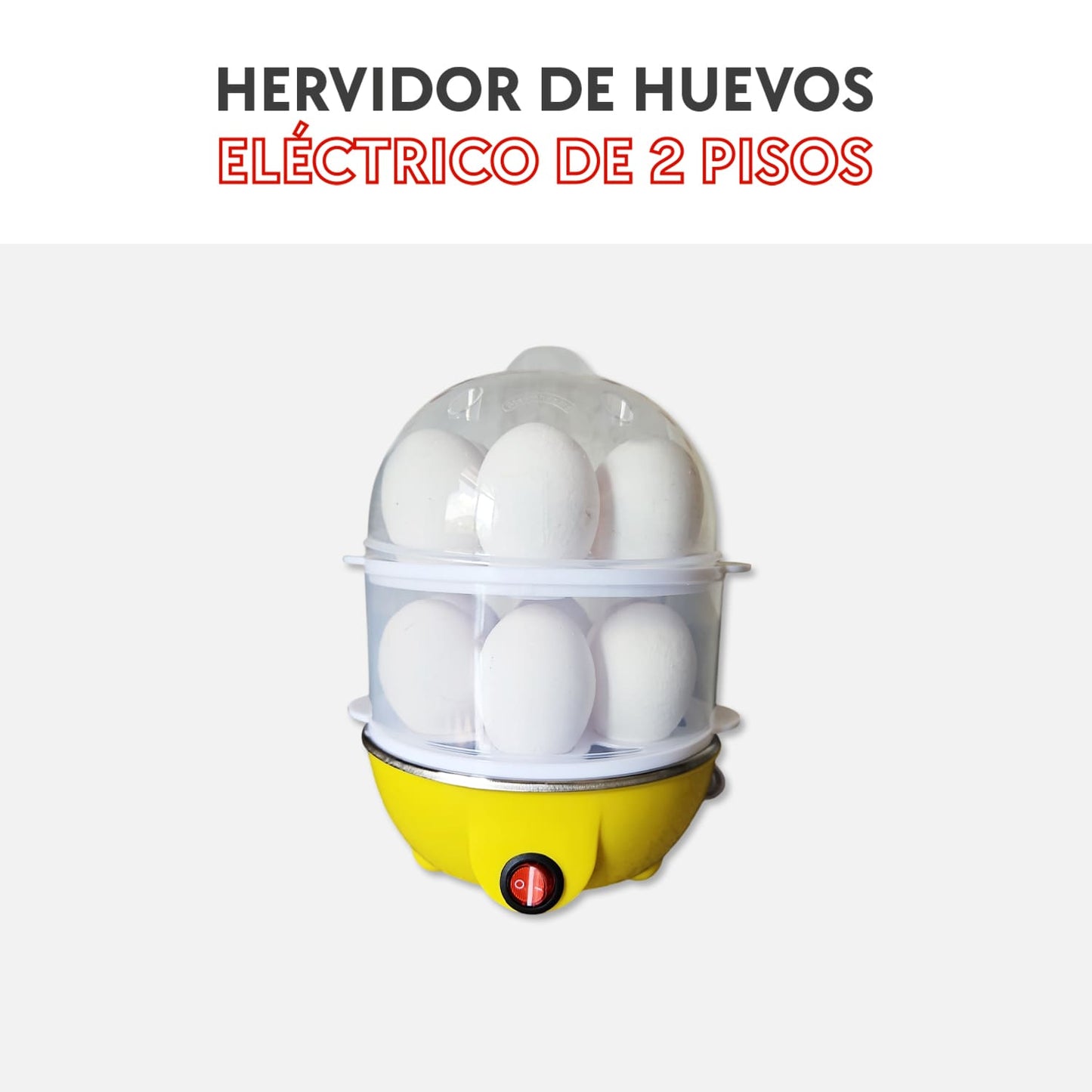 Hervidor de huevos eléctrico de 2 pisos