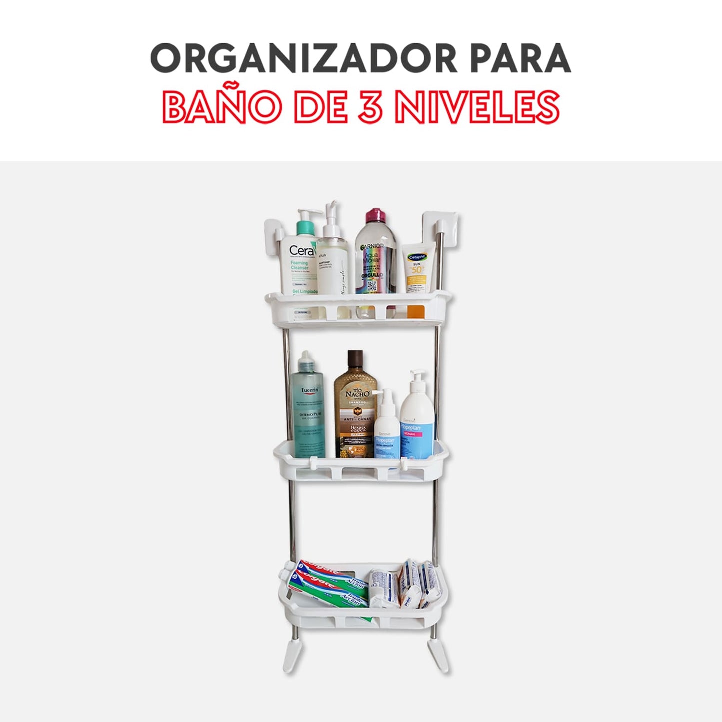 Organizador para baño de 3 niveles