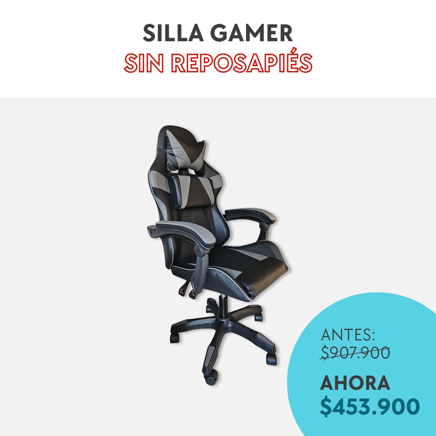 Silla gamer (Con o sin reposapiés)