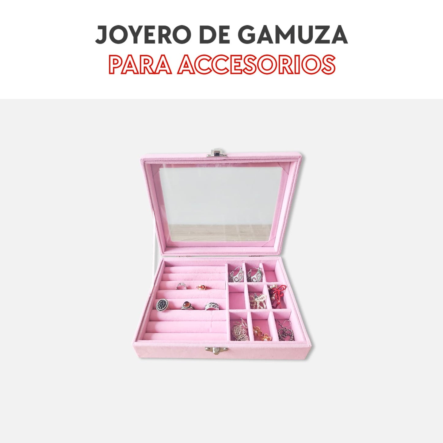 Joyero de gamuza para accesorios