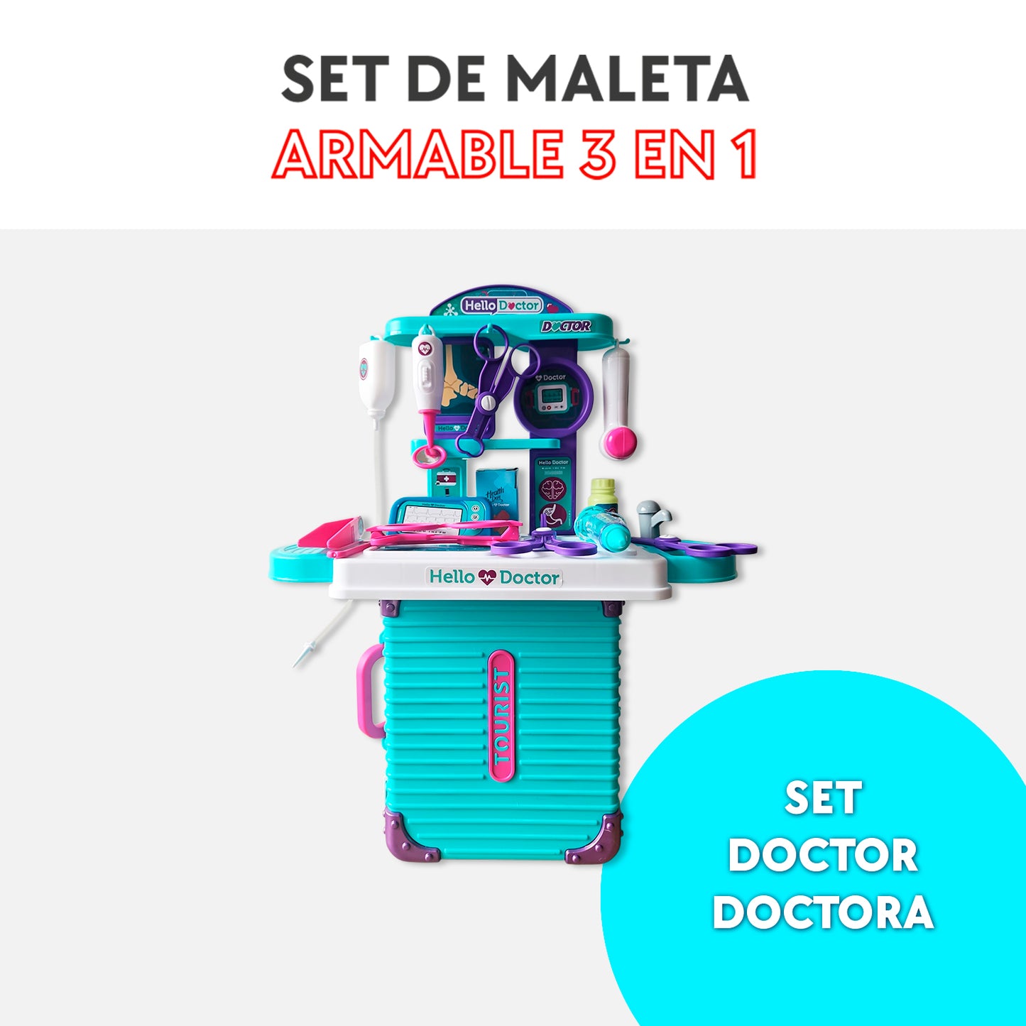 Set de maleta armable 3 en 1