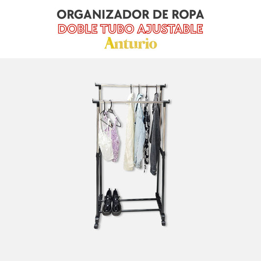 Anturio - Organizador de ropa doble tubo ajustable