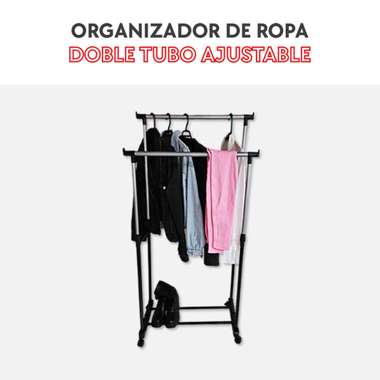 | Organizador de ropa doble tubo ajustable