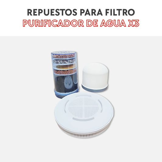 Repuestos para filtro purificador de agua x3