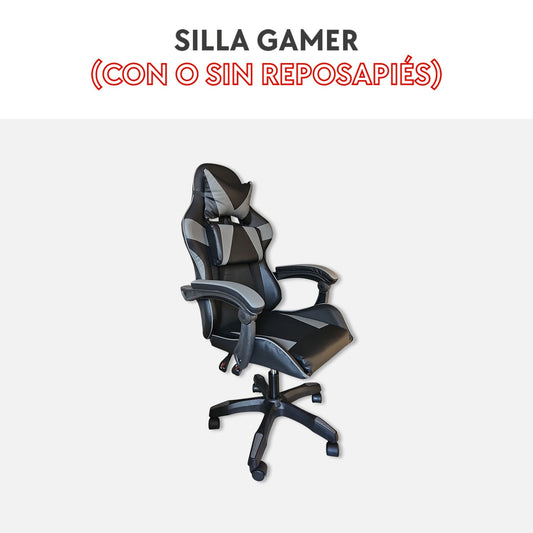 Silla gamer (Con o sin reposapiés)