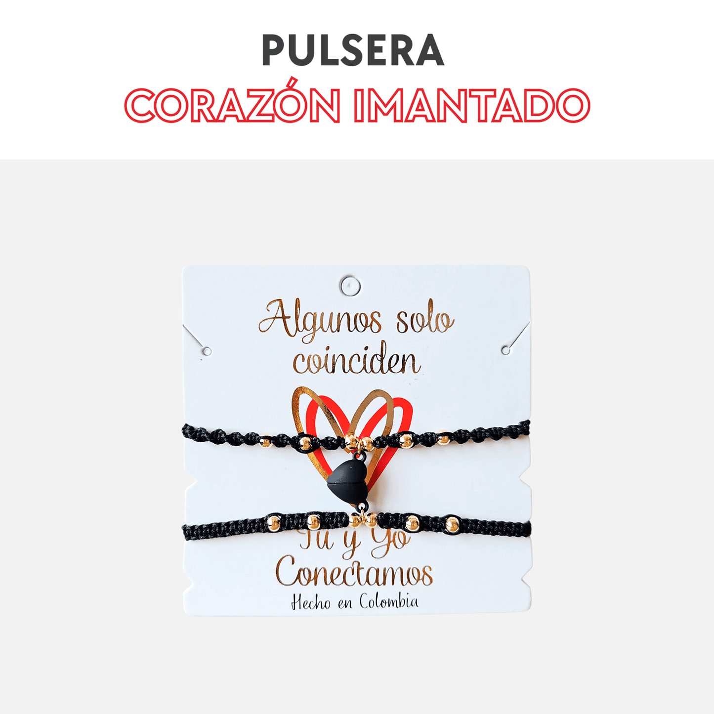Pulseras corazón imantado (par)