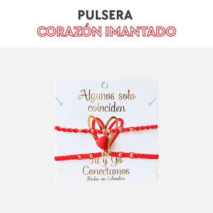 Pulseras corazón imantado (par)